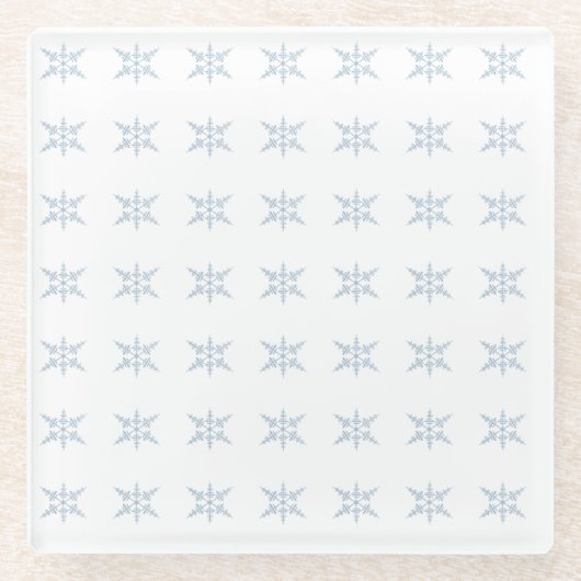 Winterschneeflocken Glasuntersetzer (Vorderseite)