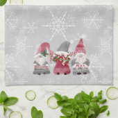 Winterschneeflocken Gnomes Liebe Joy Peace Wasserc Geschirrtuch (Gefaltet)
