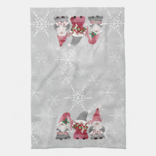Winterschneeflocken Gnomes Liebe Joy Peace Wasserc Geschirrtuch