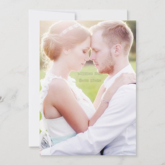 Winterschneeflocken Goldenen Foil Foto Hochzeit Einladung (Rückseite)