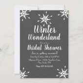 Winterschneeflocken Grau Brautparty Einladung (Vorderseite)