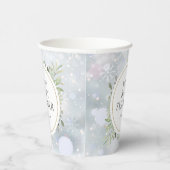 Winterschneeflocken Grüne Kinderdusche Pappbecher (Rechts)