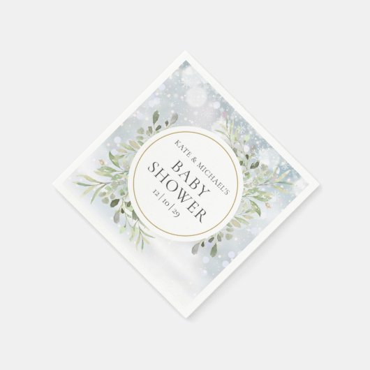 Winterschneeflocken Grüne Kinderdusche Serviette (Ecke)