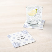 Winterschneeflocken - Happy Holidays Rechteckiger Pappuntersetzer (Vor Ort)