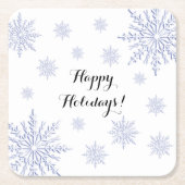 Winterschneeflocken - Happy Holidays Rechteckiger Pappuntersetzer (Vorderseite)