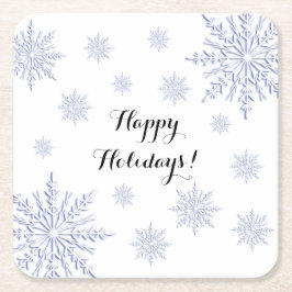 Winterschneeflocken - Happy Holidays Rechteckiger Pappuntersetzer