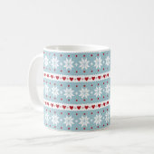 Winterschneeflocken Herz-Designer Kaffeezubereitun Kaffeetasse (Vorderseite Links)