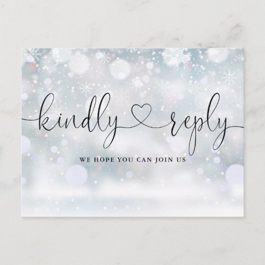 Winterschneeflocken Herzensskriptaufruf UAWG Einladungspostkarte (Vorderseite)