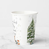 Winterschneeflocken Hirschtierwald Pappbecher (Links)