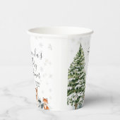 Winterschneeflocken Hirschtierwald Pappbecher (Rechts)