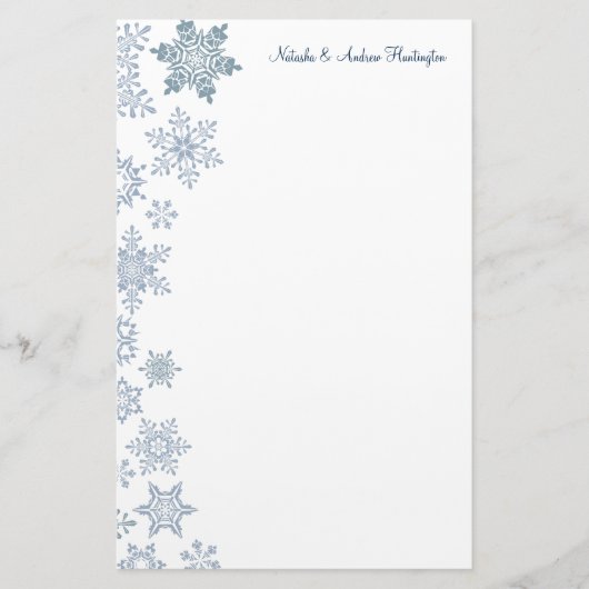 Winterschneeflocken Hochzeit Danke Letterhead Briefpapier (Vorderseite)