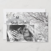 Winterschneeflocken Hochzeit RETTE UNSER DATUM | F Save The Date (Vorderseite)