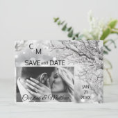 Winterschneeflocken Hochzeit RETTE UNSER DATUM | F Save The Date (Stehend Vorderseite)
