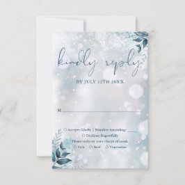 Winterschneeflocken Hochzeit RSVP Karte