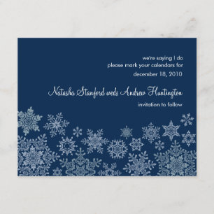 Winterschneeflocken Hochzeit Sichern Sie die Datum Save The Date