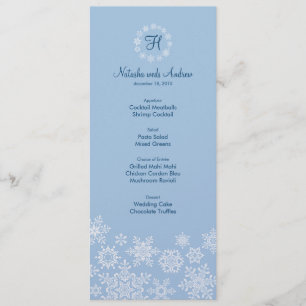 Winterschneeflocken Hochzeitkarte Menükarte
