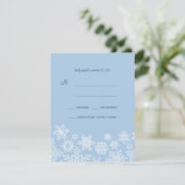 Winterschneeflocken Hochzeitkarte RSVP (Stehend Vorderseite)