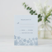 Winterschneeflocken Hochzeitkarte RSVP (Stehend Vorderseite)