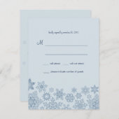 Winterschneeflocken Hochzeitkarte RSVP (Vorne/Hinten)