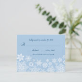 Winterschneeflocken Hochzeitkarte RSVP (Stehend Vorderseite)