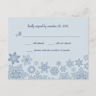 Winterschneeflocken Hochzeitkarte RSVP Karte