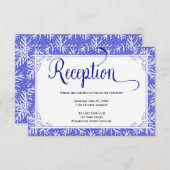 Winterschneeflocken Hochzeitsempfangskarte Begleitkarte (Vorne/Hinten)