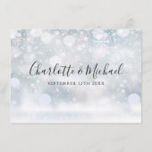 Winterschneeflocken Hochzeitsinformationen Begleitkarte (Rückseite)