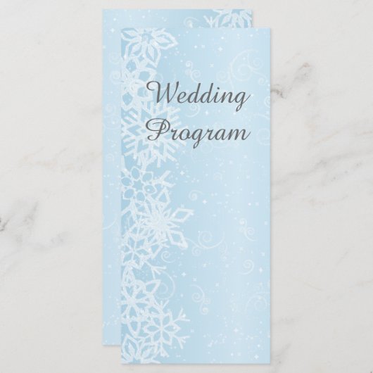 Winterschneeflocken Hochzeitskarte Programm (Vorne/Hinten)