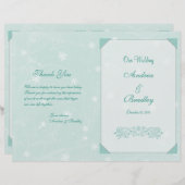 Winterschneeflocken-Hochzeitsprogramm (Vorne/Hinten)