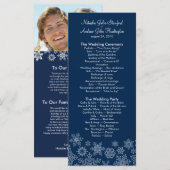 Winterschneeflocken Hochzeitsprogramm Foto Sake ha Programm (Vorne/Hinten)
