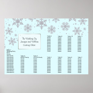 Winterschneeflocken Hochzeitsskalender Poster