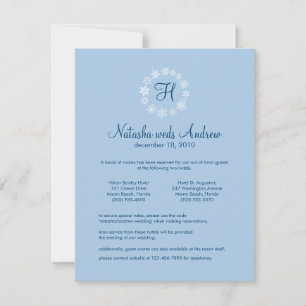 Winterschneeflocken Hochzeitunterkunft Karte