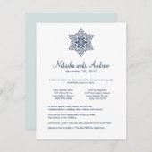 Winterschneeflocken Hochzeitunterkunft Karte (Vorne/Hinten)