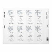 Winterschneeflocken Hochzeitweiliges Weinlabel (Vorne)