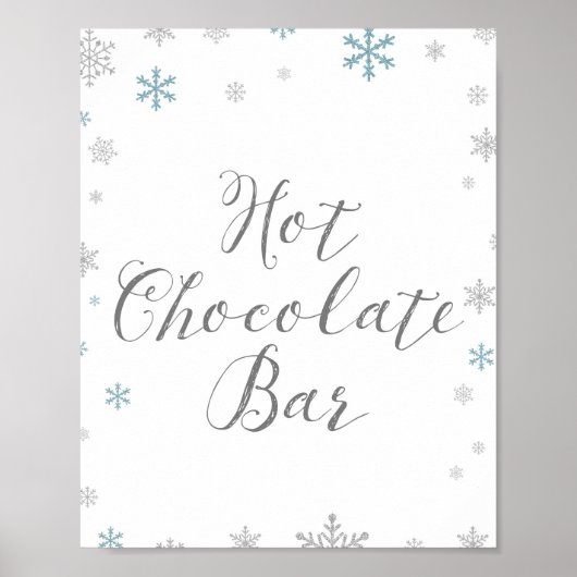 Winterschneeflocken - Hot-Chocolate-Bar-Zeichen Poster (Vorne)