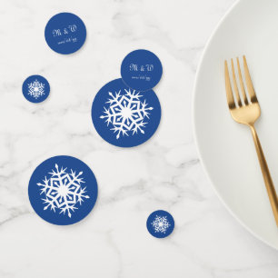 Winterschneeflocken im Blauen Tischfetti Konfetti