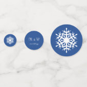 Winterschneeflocken im Blauen Tischfetti Konfetti (Vorderseiten)