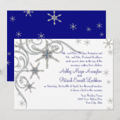 Winterschneeflocken im Bling Swirl Hochzeitskarte Einladung (Vorne/Hinten)