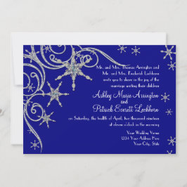 Winterschneeflocken im Bling Swirl Hochzeitskarte Einladung