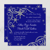 Winterschneeflocken im Bling Swirl Hochzeitskarte Einladung (Vorne/Hinten)