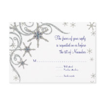 Winterschneeflocken im Bling Swirl Hochzeitskarte