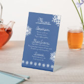 Winterschneeflocken im Blue Pedestal-Zeichen Sockelschild (In SItu)