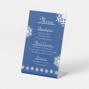 Winterschneeflocken im Blue Pedestal-Zeichen Sockelschild