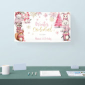 Winterschneeflocken im Glitzer der Nationalstaaten Banner (Messe)