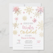 Winterschneeflocken im Glitzer der Nationalstaaten Einladung (Vorderseite)