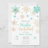 Winterschneeflocken im Glitzer der Nationalstaaten Einladung (Vorderseite)