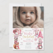 Winterschneeflocken im Glitzer der Nationalstaaten Einladung (Vorderseite)