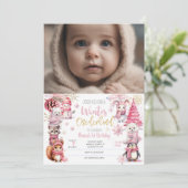 Winterschneeflocken im Glitzer der Nationalstaaten Einladung (Stehend Vorderseite)