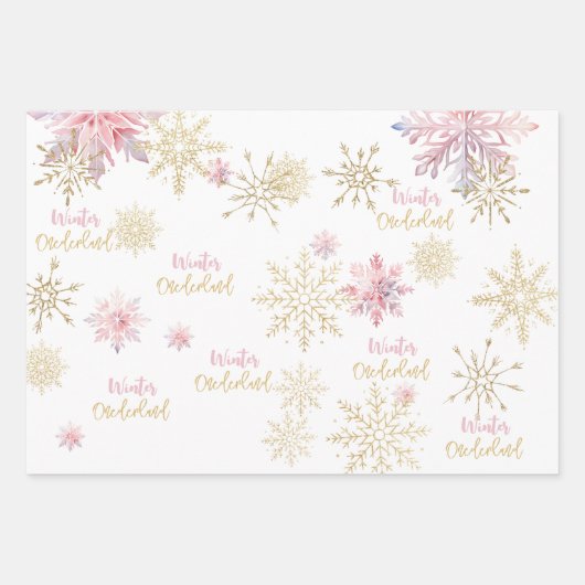 Winterschneeflocken im Glitzer der Nationalstaaten Geschenkpapier Set (Vorderseite 2)