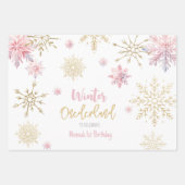 Winterschneeflocken im Glitzer der Nationalstaaten Geschenkpapier Set (Vorderseite)